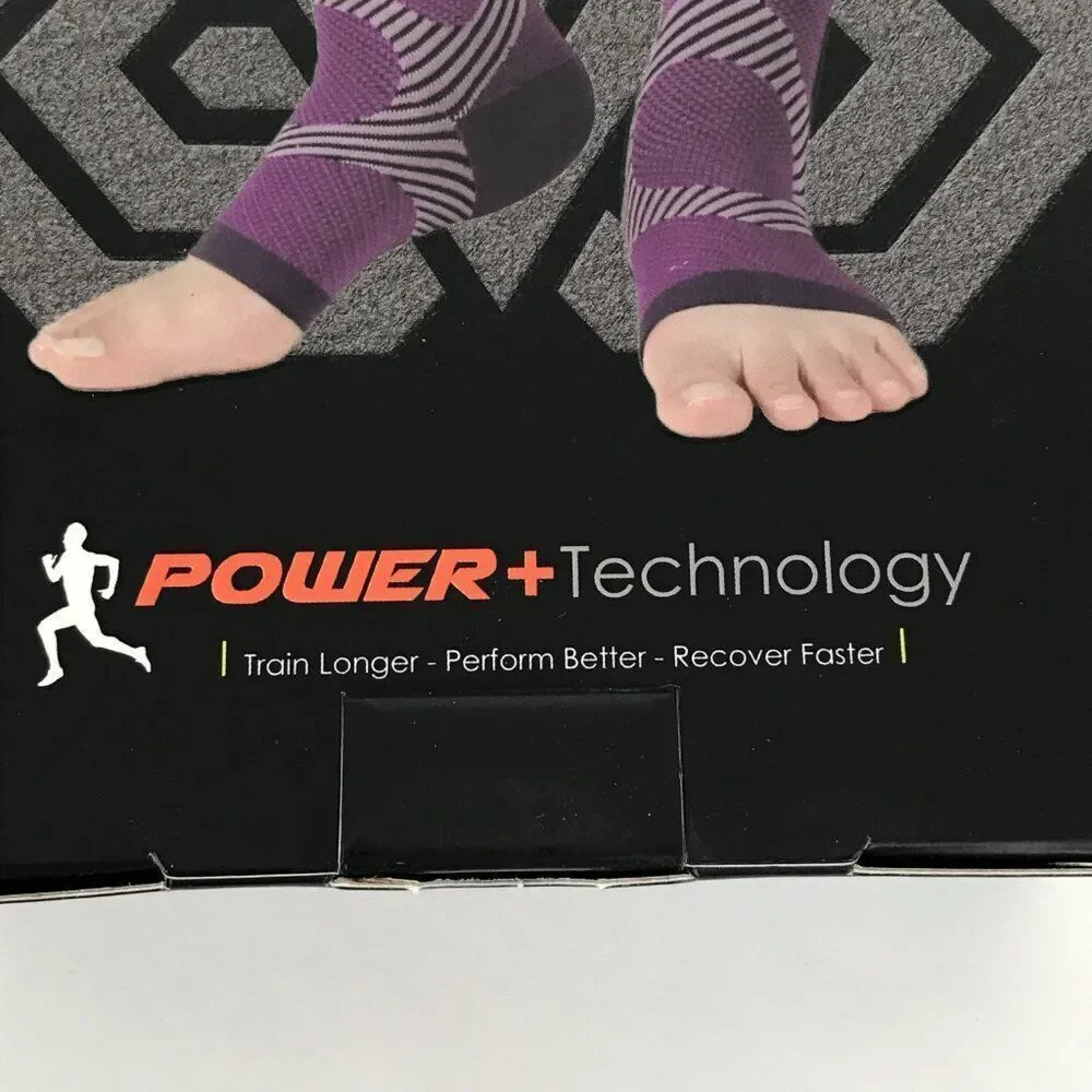 Blitzu Compression Performance Foot Sleeves Purple Large Unisex New